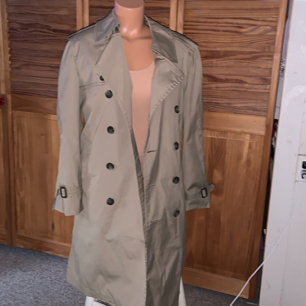 London Fog Maincoats trench coat double breasted with fleece liner 36 SHORT TAN